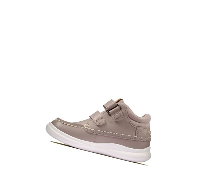 Clarks Crest Tuktu Leder Lässige Turnschuhe Jungen Rosa | COGN24763