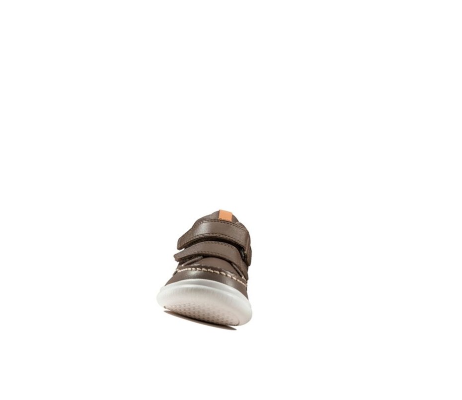 Clarks Crest Tuktu Leder Stiefeletten Mädchen Braun | BUOS20839