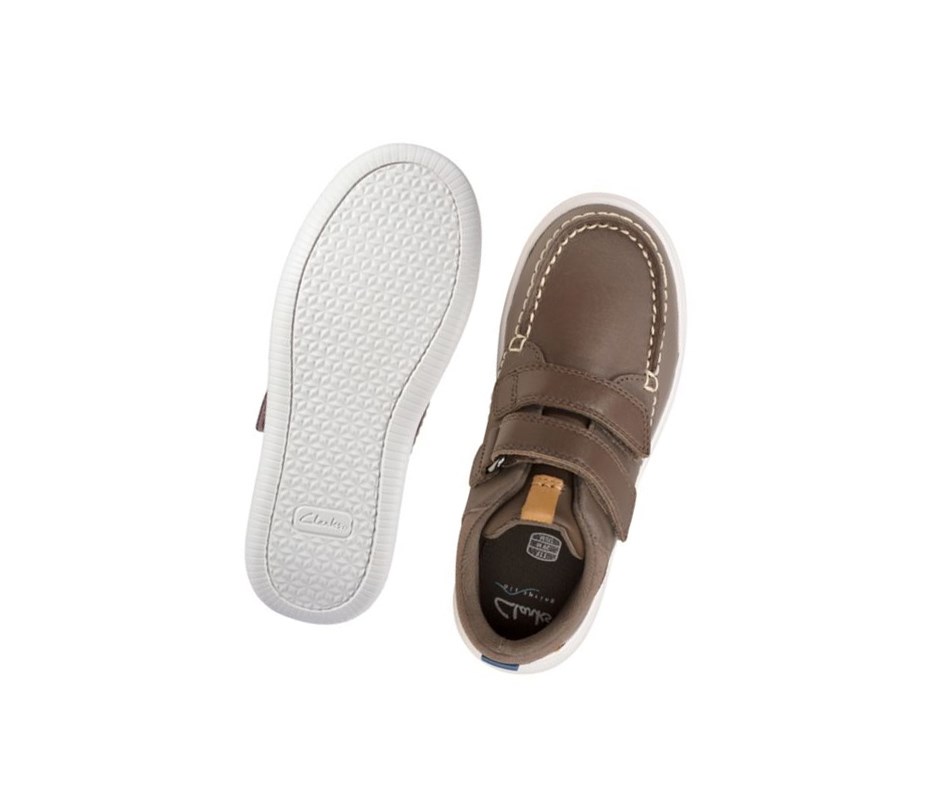 Clarks Crest Tuktu Leder Stiefeletten Mädchen Braun | BUOS20839