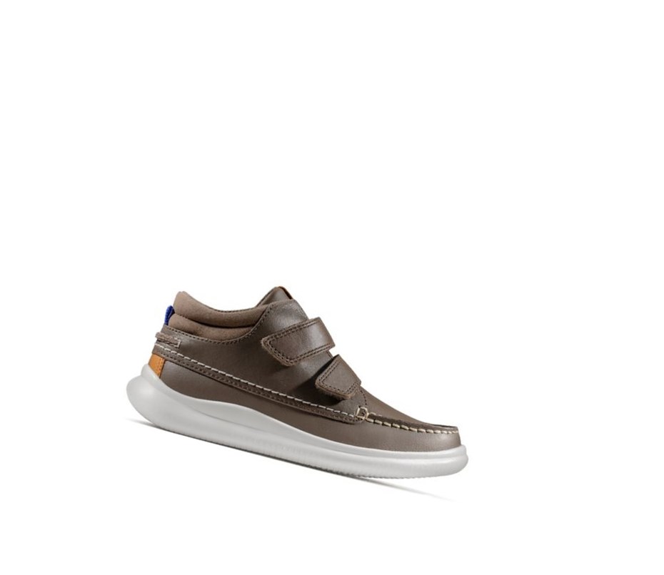 Clarks Crest Tuktu Leder Stiefeletten Mädchen Braun | BUOS20839