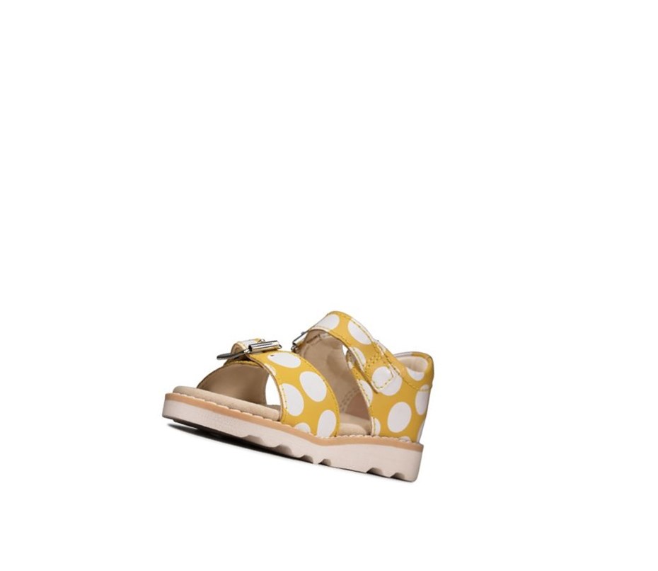 Clarks Crown Bloom Wildleder Lässige Sandalen Mädchen Gelb | MKQB39128
