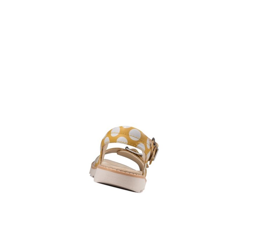 Clarks Crown Bloom Wildleder Lässige Sandalen Mädchen Gelb | RYFC93528