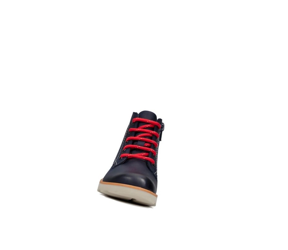 Clarks Crown Hike Leder Stiefeletten Jungen Navy | DWOU43927