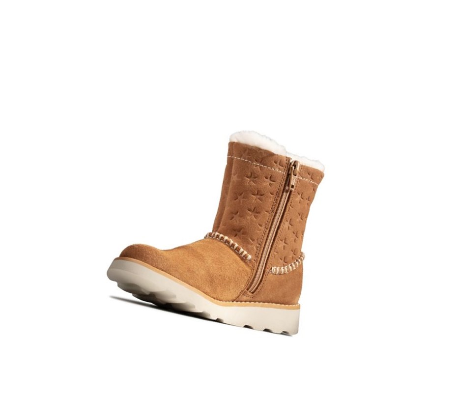 Clarks Crown Piper Wildleder Wildlederstiefel Mädchen Braun | KNYR92064