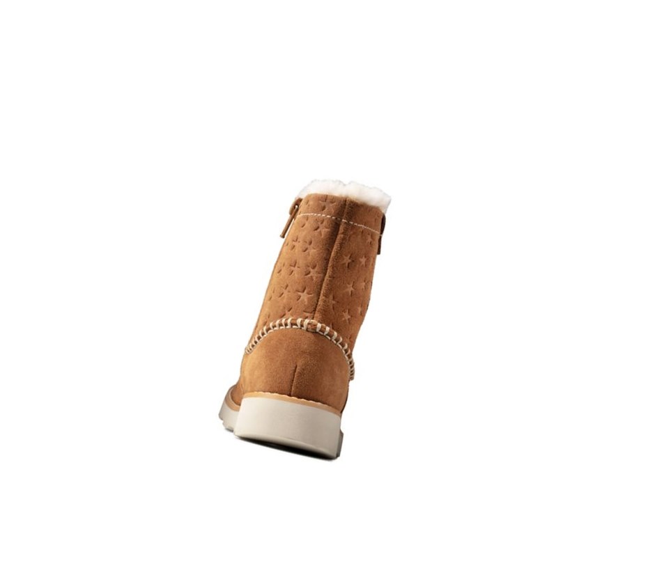 Clarks Crown Piper Wildleder Wildlederstiefel Mädchen Braun | KNYR92064