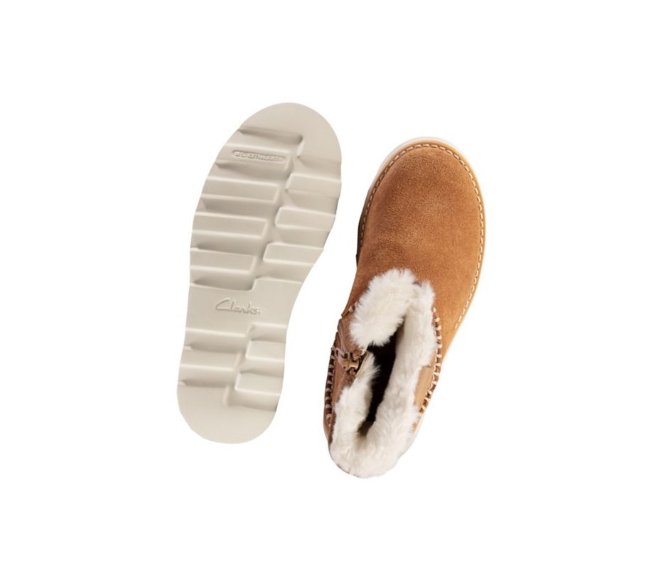 Clarks Crown Piper Wildleder Wildlederstiefel Mädchen Braun | KNYR92064