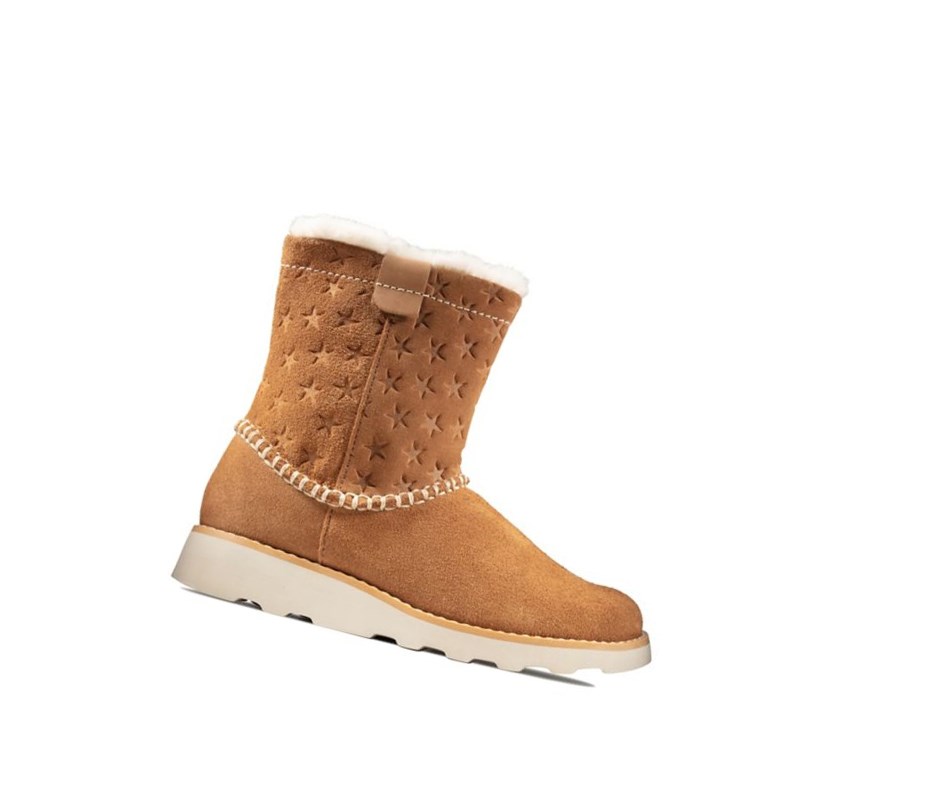 Clarks Crown Piper Wildleder Wildlederstiefel Mädchen Braun | KNYR92064