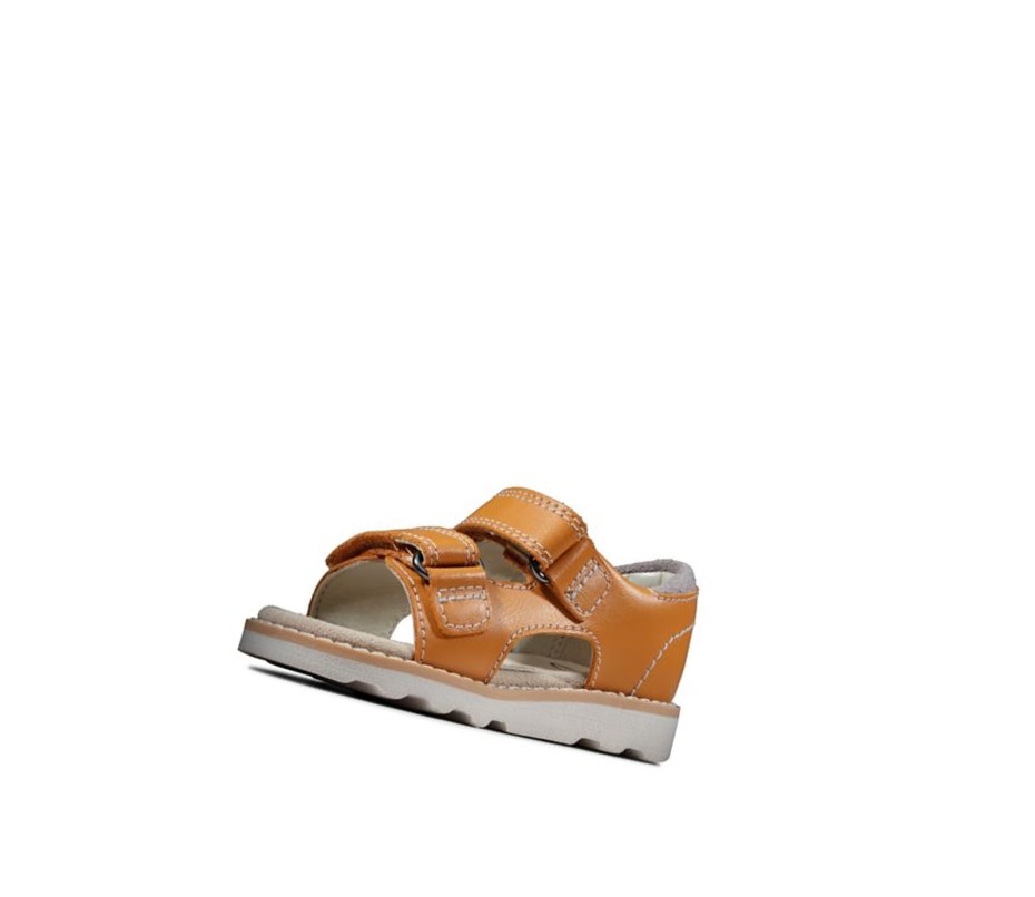 Clarks Crown Root Leder Lässige Sandalen Jungen Orange | IVXR26834