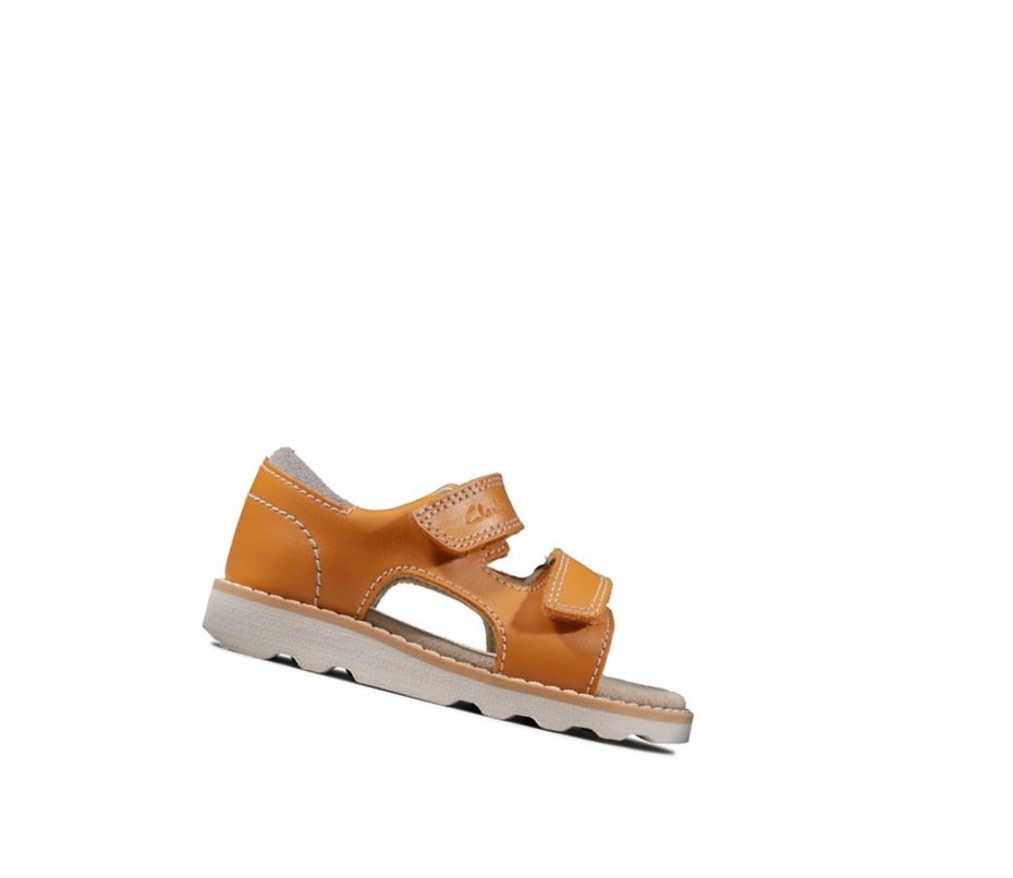 Clarks Crown Root Leder Lässige Sandalen Jungen Orange | IVXR26834