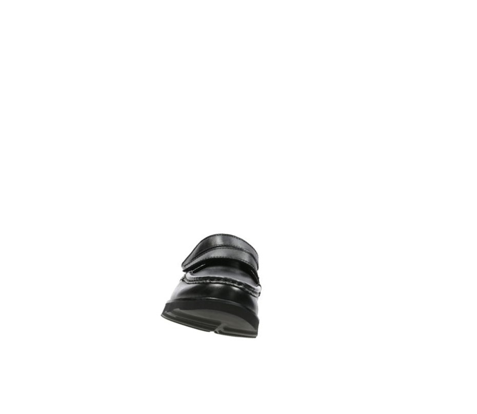 Clarks Crown Tate Leder Schulschuhe Jungen Schwarz | ZJDU70142