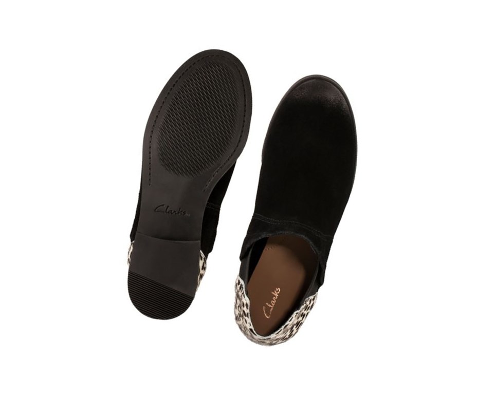 Clarks Demi2 Beat Leder Stiefeletten Damen Schwarz | BPQI68309