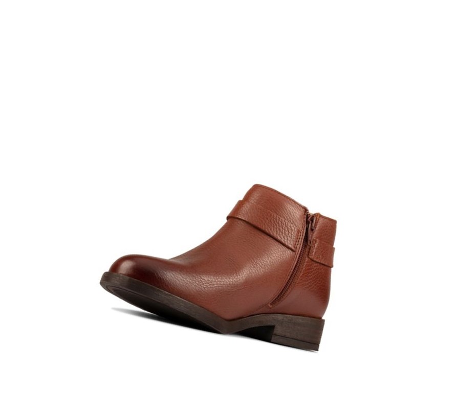 Clarks Demi 2 Tone Leder Stiefeletten Damen Dunkelbraun | YSTV03587