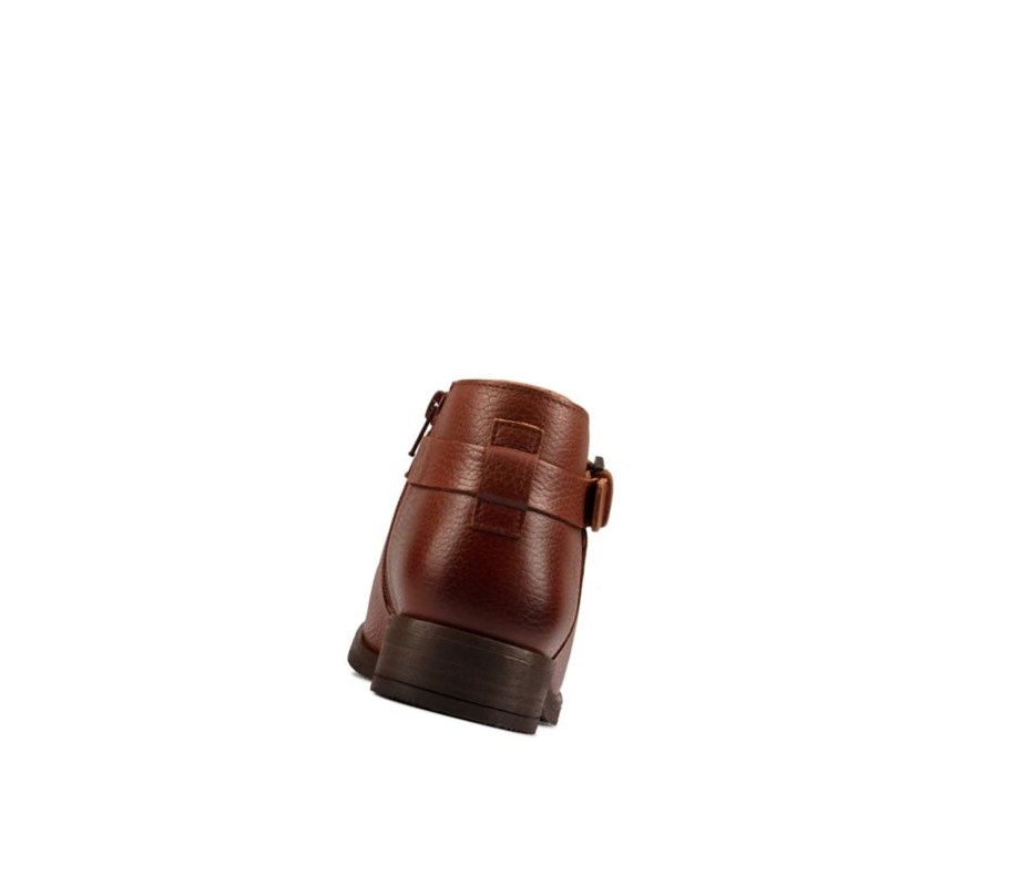 Clarks Demi 2 Tone Leder Stiefeletten Damen Dunkelbraun | YSTV03587