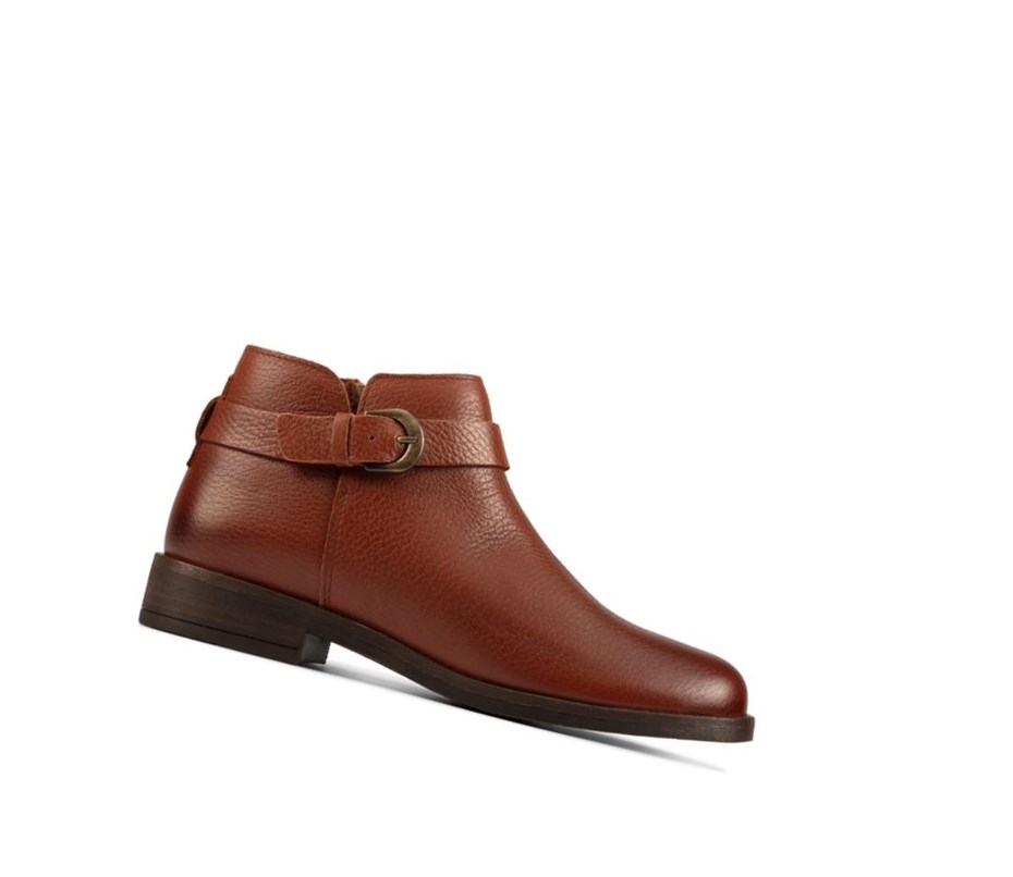 Clarks Demi 2 Tone Leder Stiefeletten Damen Dunkelbraun | YSTV03587