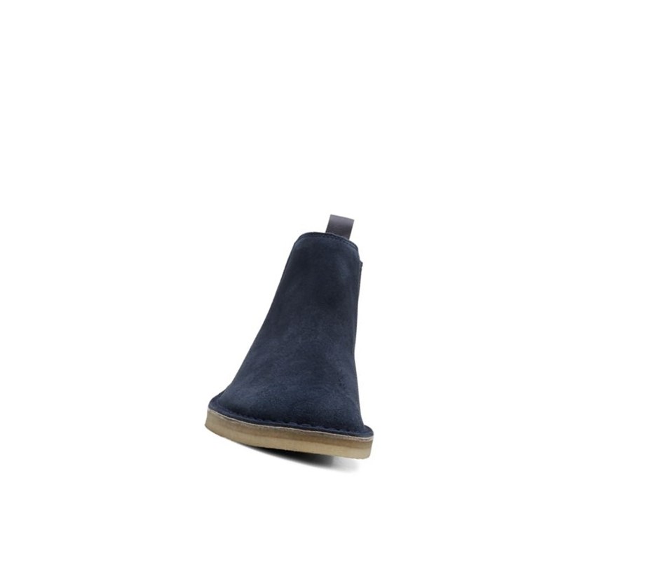 Clarks Desert Wildleder Chelsea Boots Herren Navy | JDRL35294