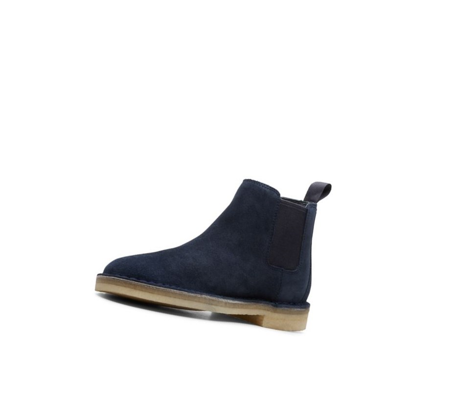 Clarks Desert Wildleder Chelsea Boots Herren Navy | JDRL35294