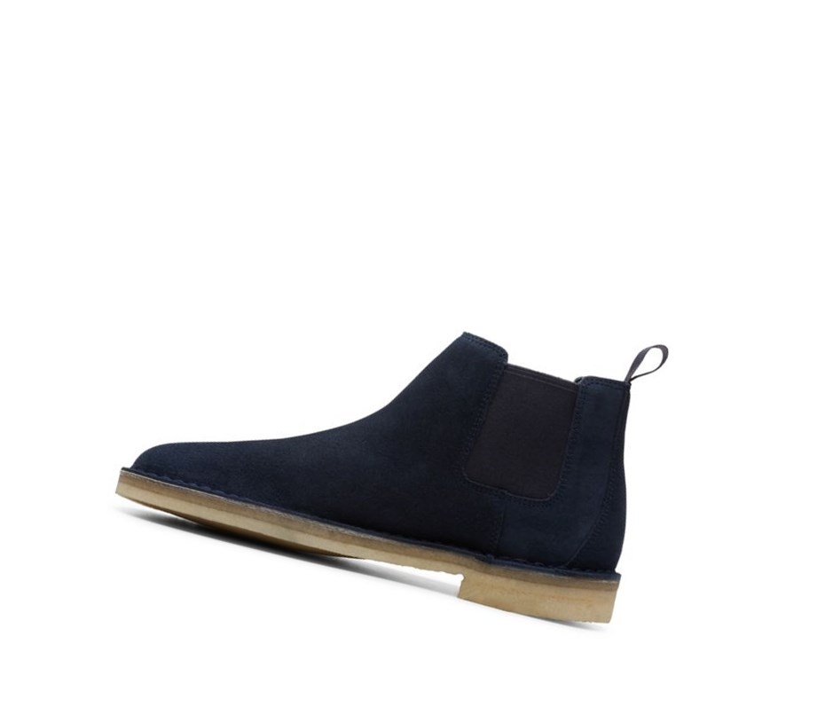Clarks Desert Wildleder Chelsea Boots Herren Navy | JDRL35294