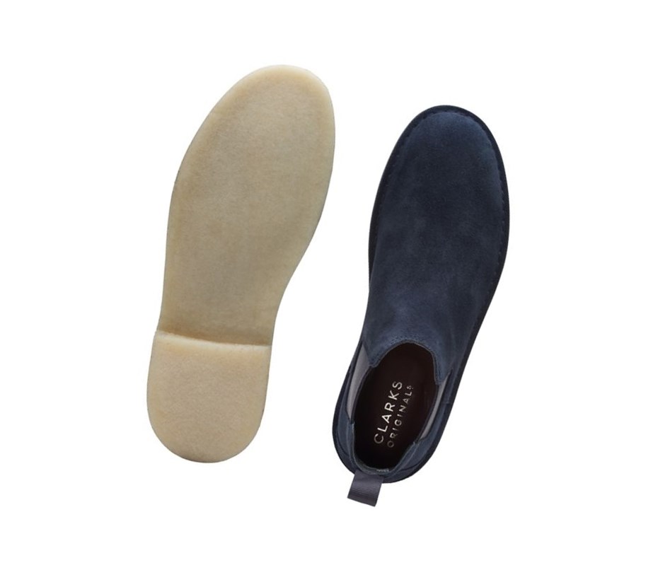 Clarks Desert Wildleder Chelsea Boots Herren Navy | JDRL35294