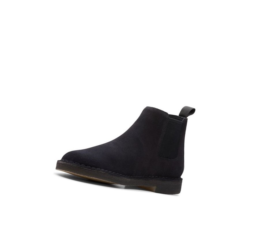 Clarks Desert Wildleder Chelsea Boots Herren Schwarz | ZIUL16397