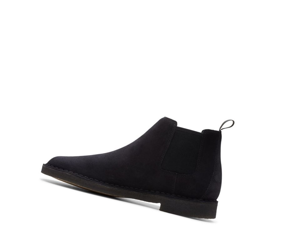 Clarks Desert Wildleder Chelsea Boots Herren Schwarz | ZIUL16397