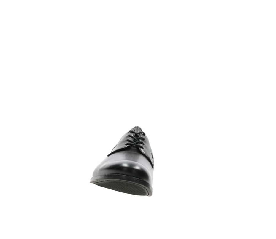 Clarks Edward Plain Leder Lederschuhe Herren Schwarz | UMOS72034