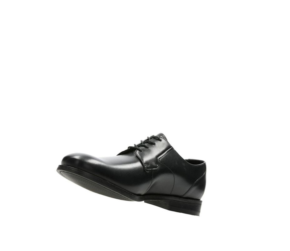 Clarks Edward Plain Leder Lederschuhe Herren Schwarz | UMOS72034