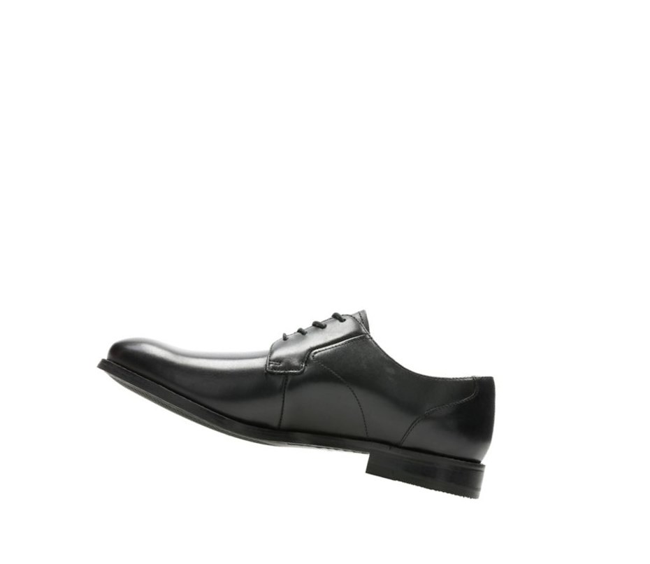 Clarks Edward Plain Leder Lederschuhe Herren Schwarz | UMOS72034