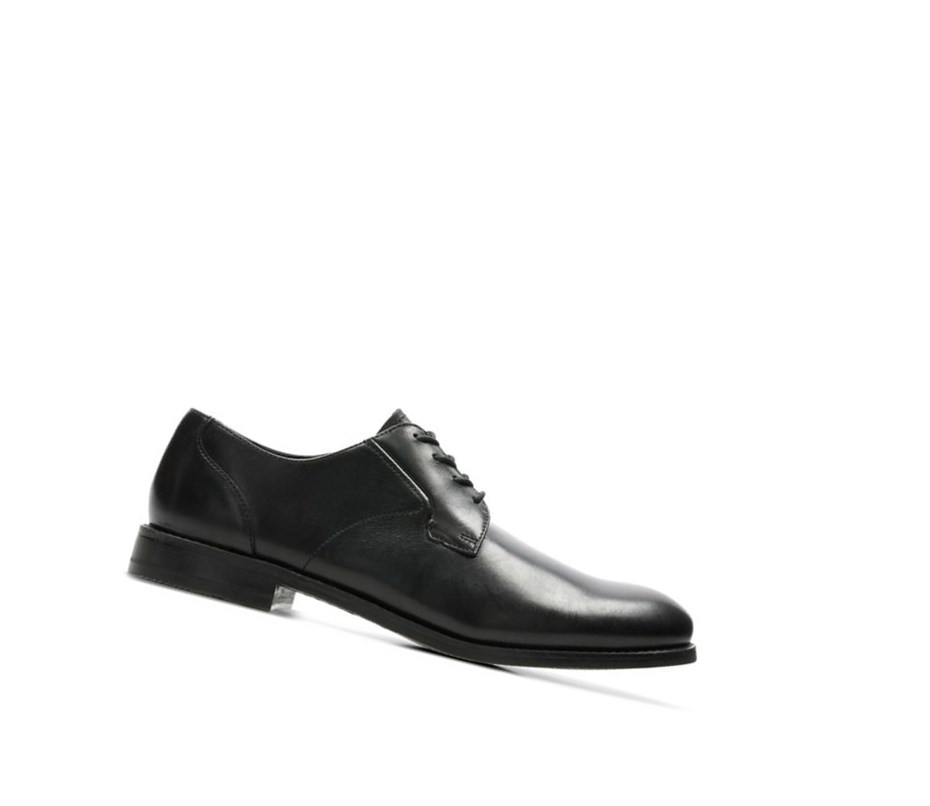 Clarks Edward Plain Leder Lederschuhe Herren Schwarz | UMOS72034