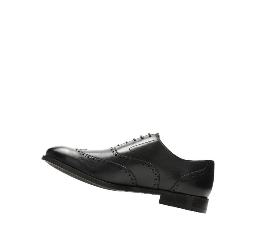 Clarks Edward Walk Leder Wanderschuhe Herren Schwarz | LOGJ46139