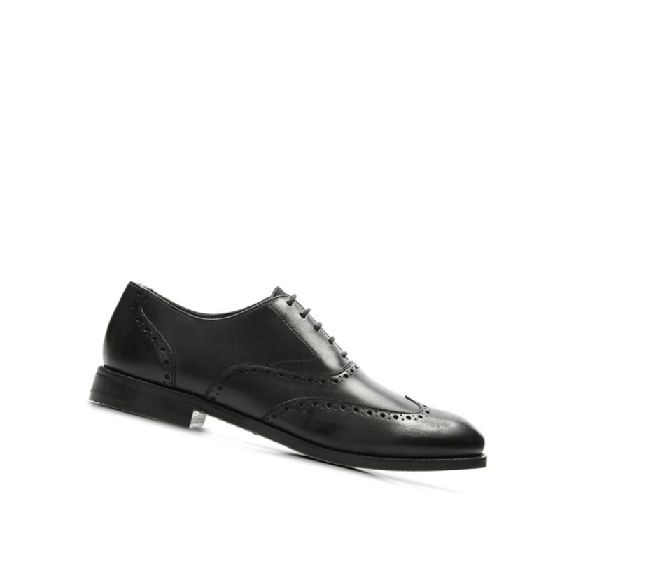 Clarks Edward Walk Leder Wanderschuhe Herren Schwarz | LOGJ46139