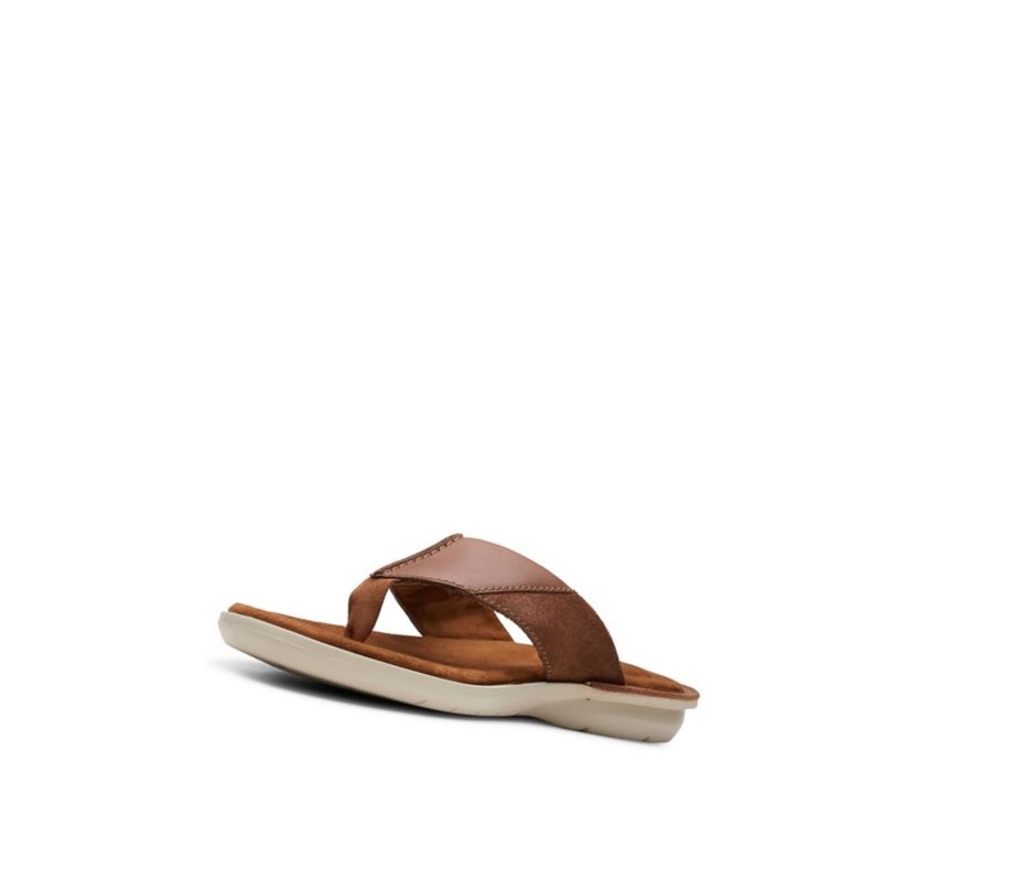 Clarks Ellison Easy Leder Lässige Sandalen Herren Braun | OFPL60874