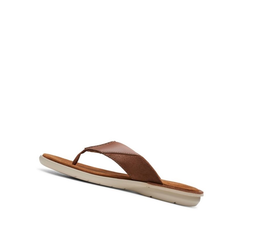 Clarks Ellison Easy Leder Lässige Sandalen Herren Braun | OFPL60874