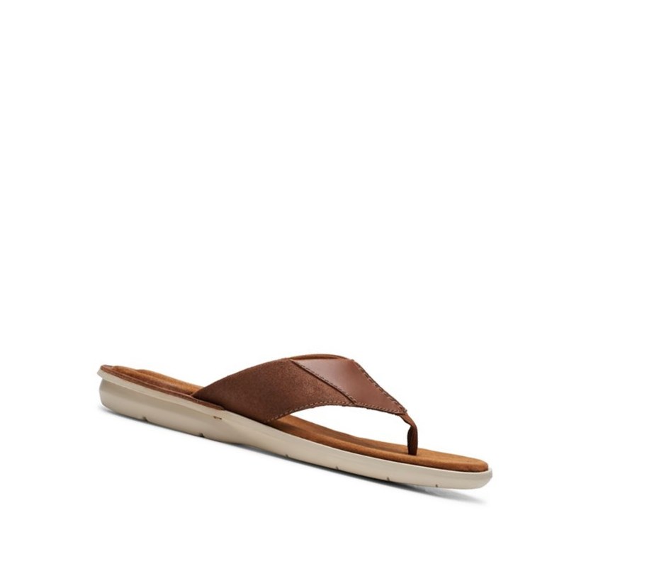 Clarks Ellison Easy Leder Lässige Sandalen Herren Braun | OFPL60874