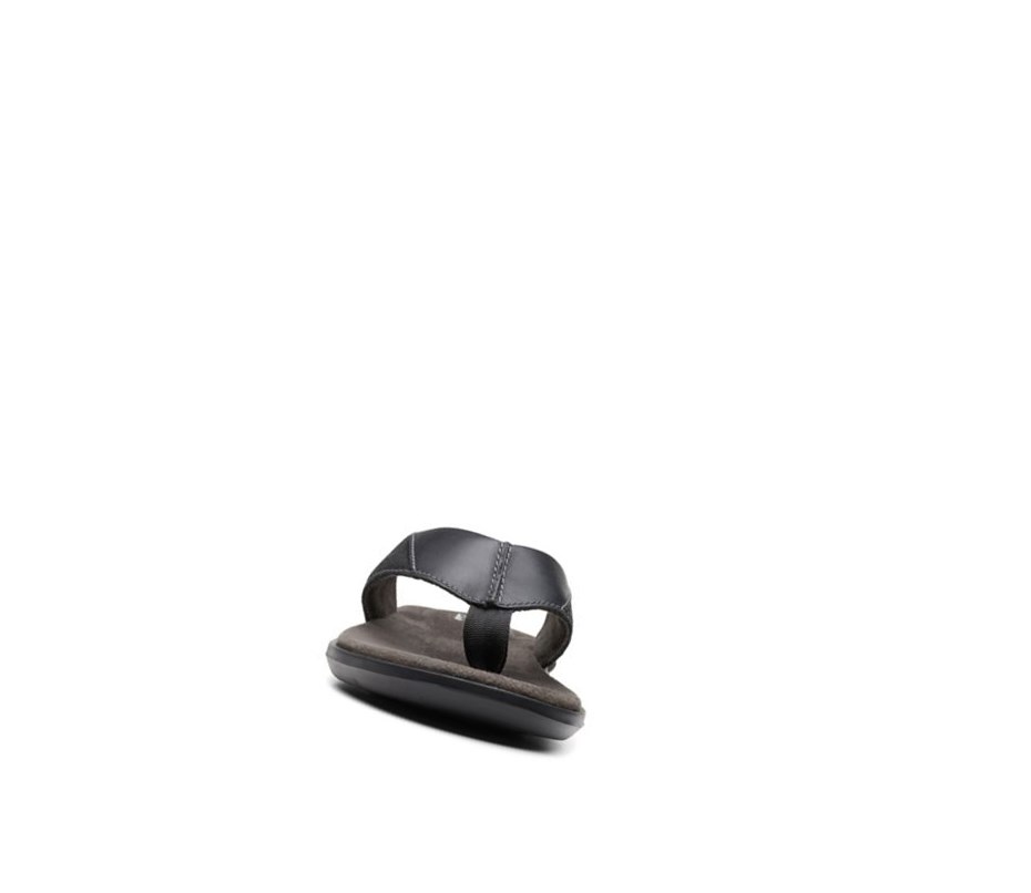 Clarks Ellison Easy Leder Lässige Sandalen Herren Schwarz | ZQCD83210