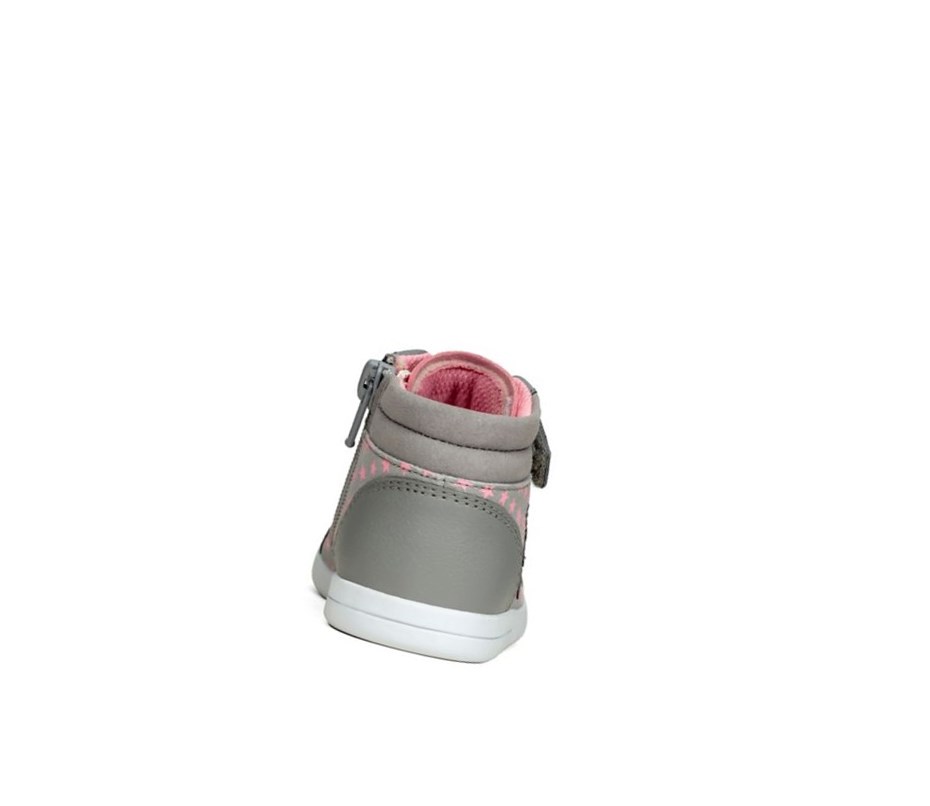 Clarks Emery Beat Leder Lederstiefel Mädchen Grau | WYGF59821