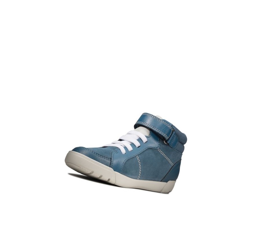 Clarks Emery Beat Wildleder Freizeitstiefel Jungen Blau | DLZQ72651