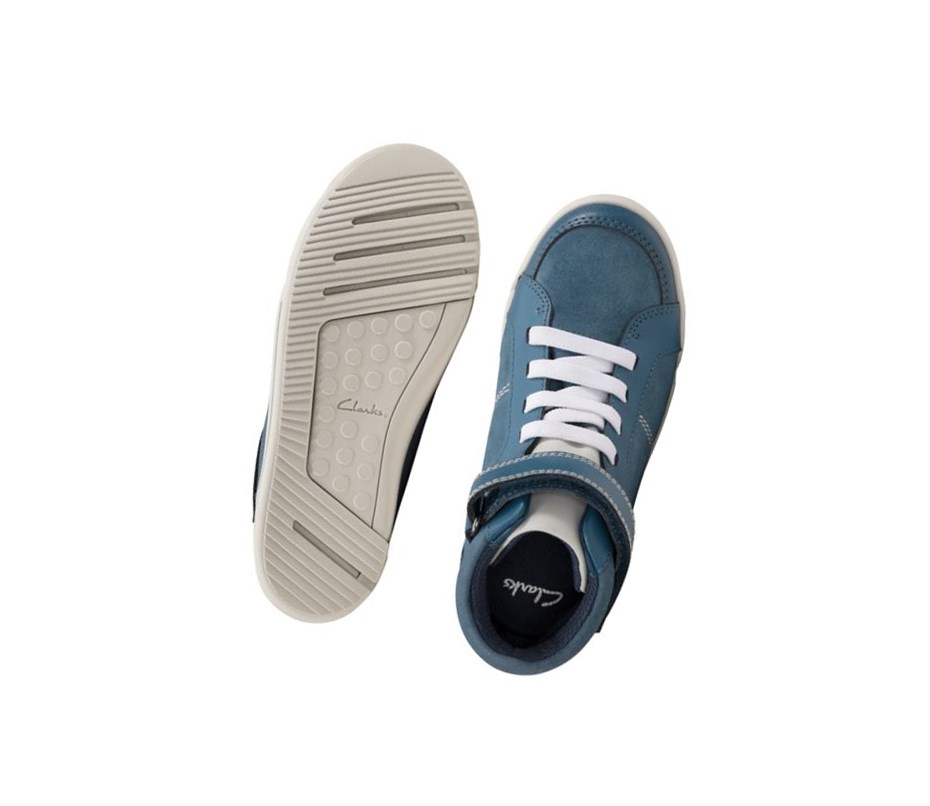 Clarks Emery Beat Wildleder Freizeitstiefel Jungen Blau | DLZQ72651