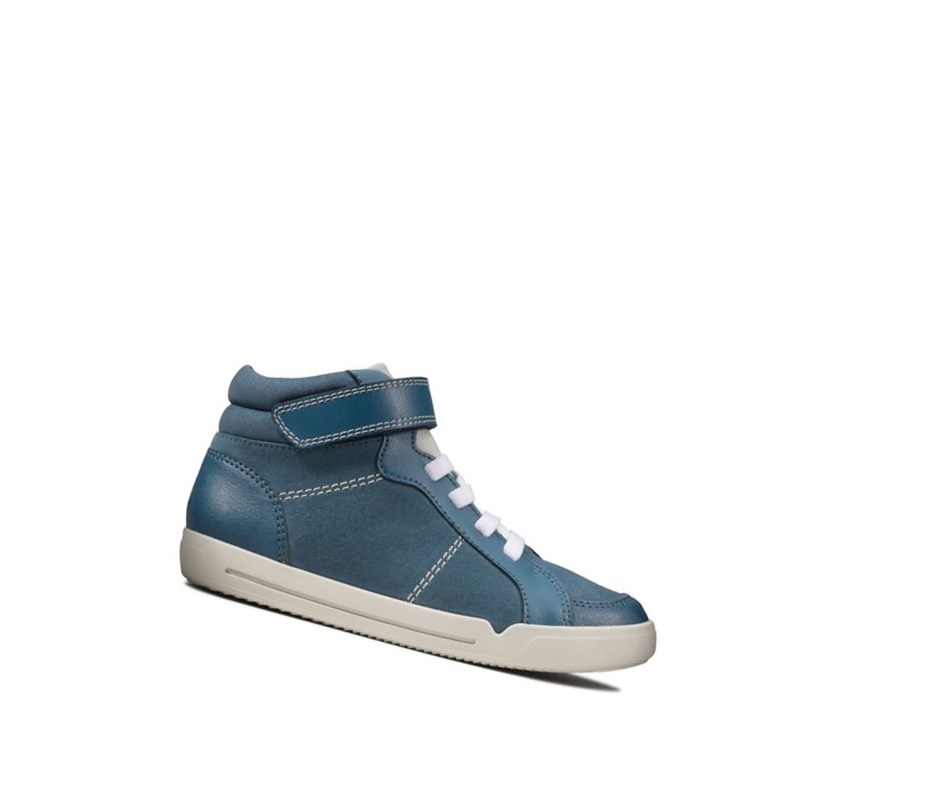 Clarks Emery Beat Wildleder Freizeitstiefel Jungen Blau | DLZQ72651