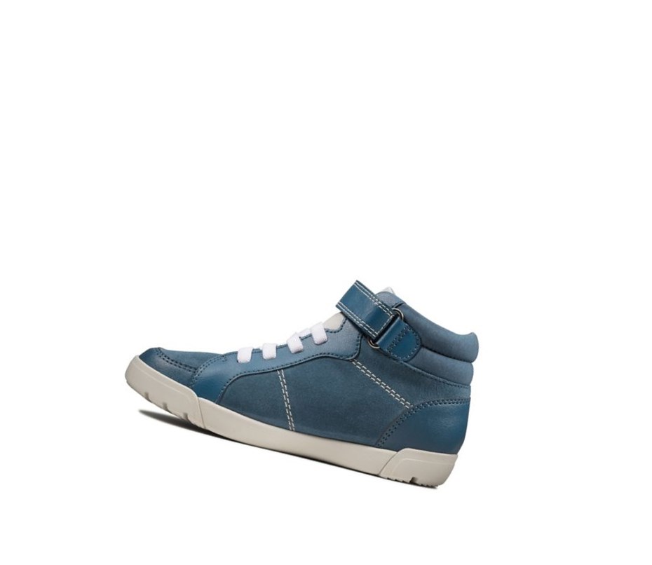 Clarks Emery Beat Wildleder Freizeitstiefel Mädchen Blau | NFKJ19523