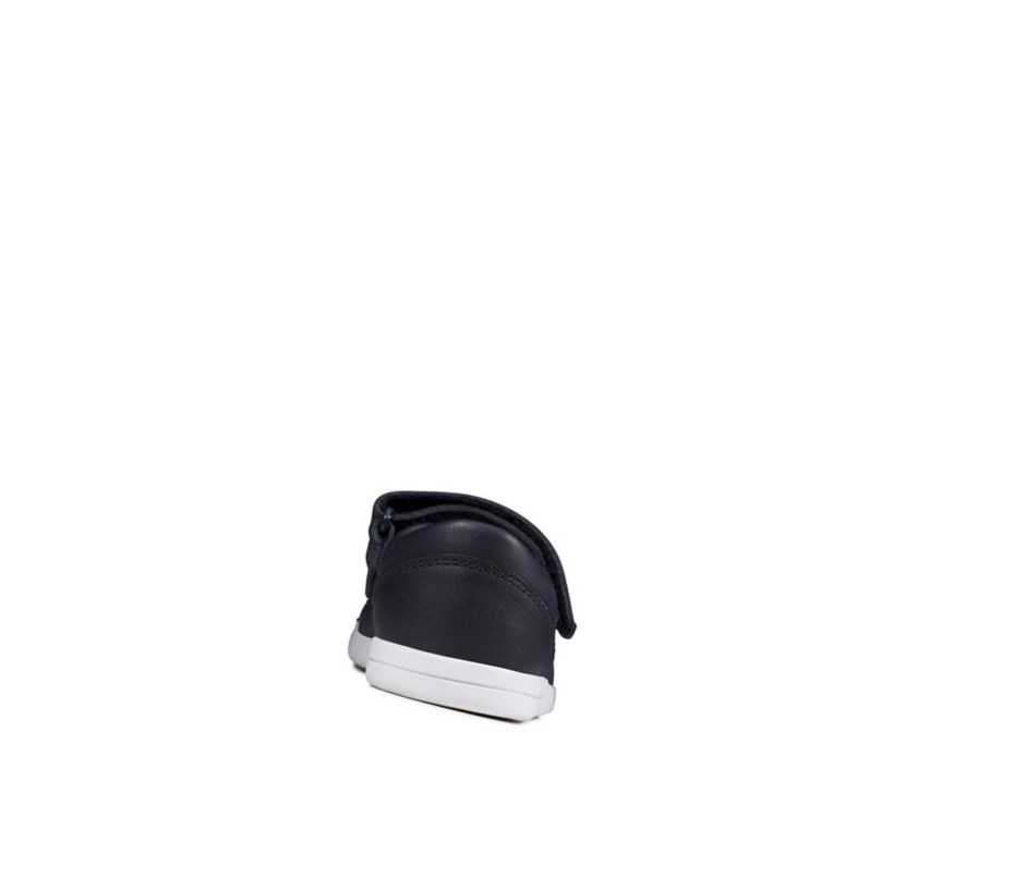 Clarks Emery Dot Leder Lässige Turnschuhe Mädchen Navy | ARIE75809
