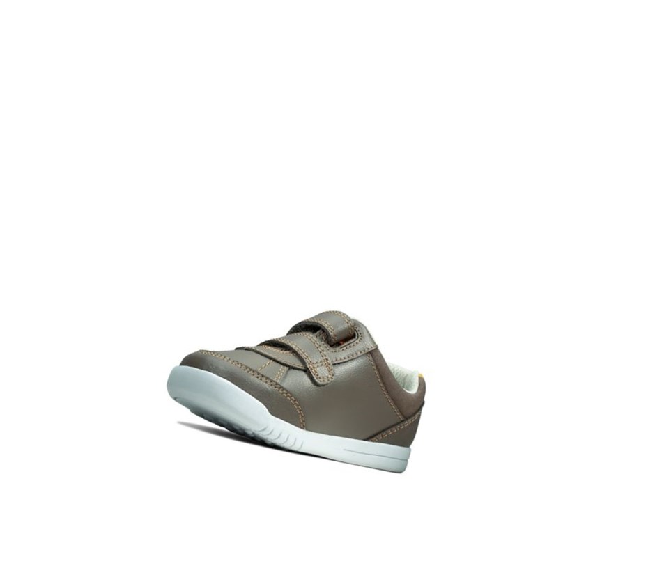 Clarks Emery Sky Leder Lässige Turnschuhe Jungen Braun | FMOA93628