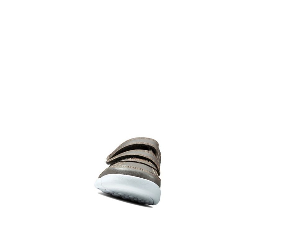Clarks Emery Sky Leder Lässige Turnschuhe Mädchen Braun | NEOW83270