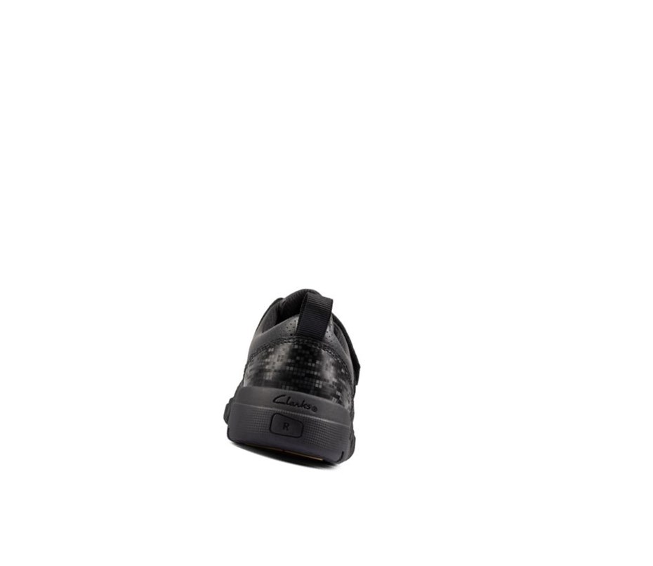 Clarks Encode Flash Leder Schulschuhe Jungen Schwarz | BCPS89627