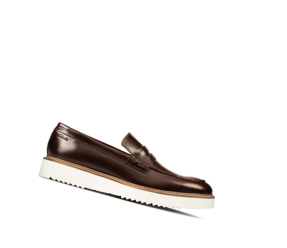 Clarks Ernest Free Leder Loafers Herren Dunkelbraun | PQJH85130
