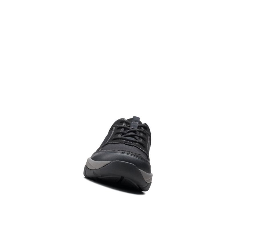 Clarks Ervin Spitze Textil Freizeitschuhe Herren Schwarz | AVSJ40917
