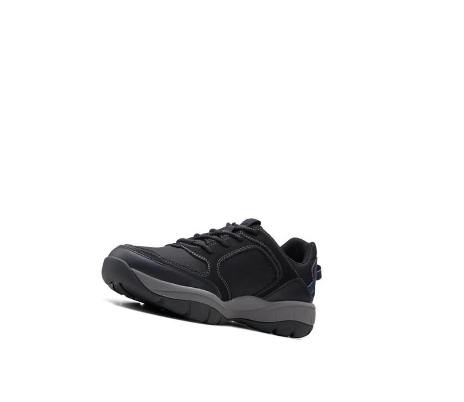 Clarks Ervin Spitze Textil Freizeitschuhe Herren Schwarz | AVSJ40917