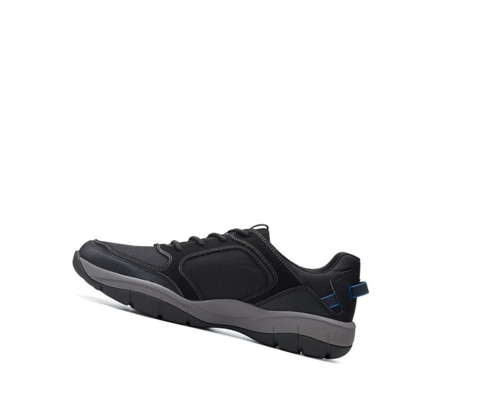 Clarks Ervin Spitze Textil Freizeitschuhe Herren Schwarz | AVSJ40917