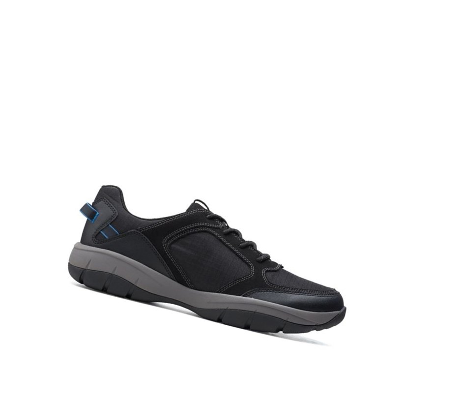 Clarks Ervin Spitze Textil Freizeitschuhe Herren Schwarz | AVSJ40917