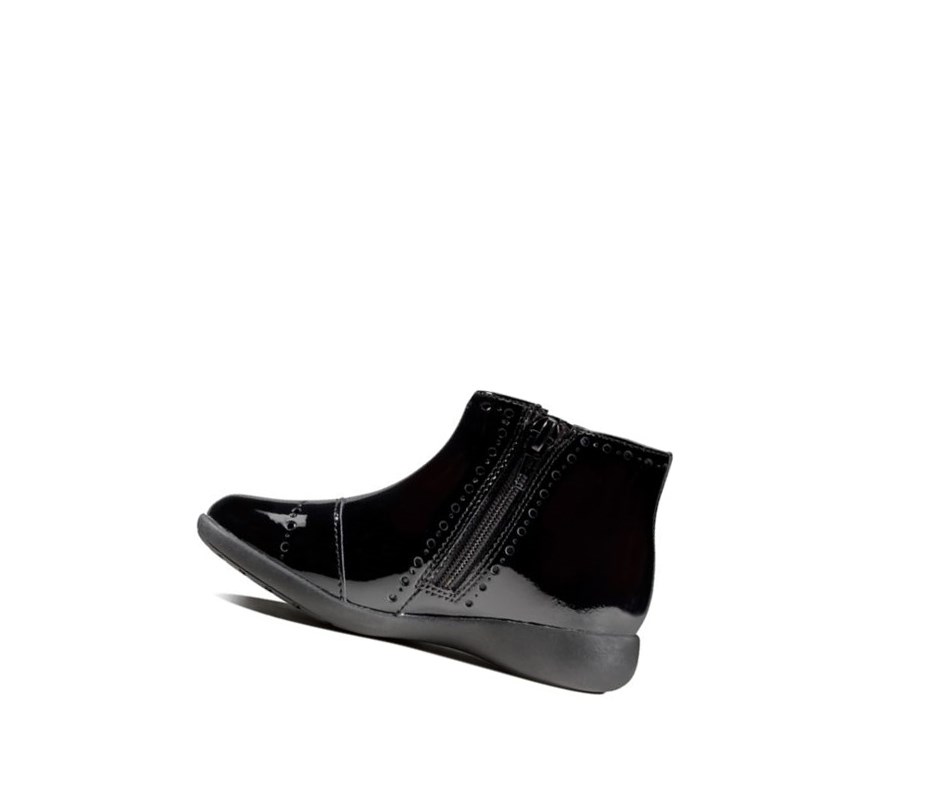 Clarks Etch Form Lack Freizeitschuhe Mädchen Schwarz | VIST48951