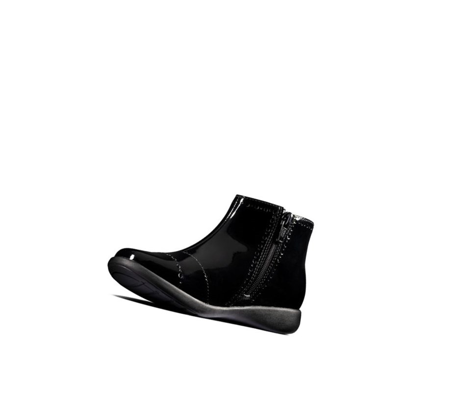 Clarks Etch Form Lack Schulschuhe Mädchen Schwarz | QJZW78596